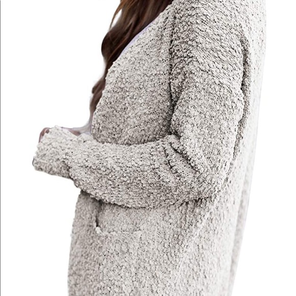 MEROKEETY Cardigan Long Sweater Duster Cream - Picture 6 of 7